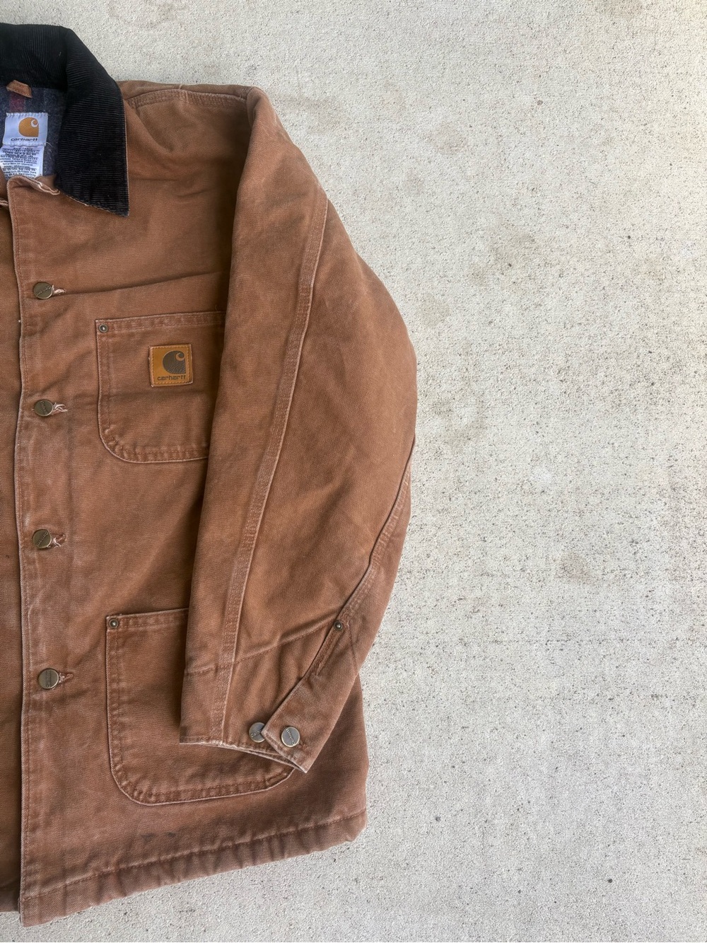 Vintage Carhartt C02 BRN Brown Chore Coat Medium - Picture 3 of 8